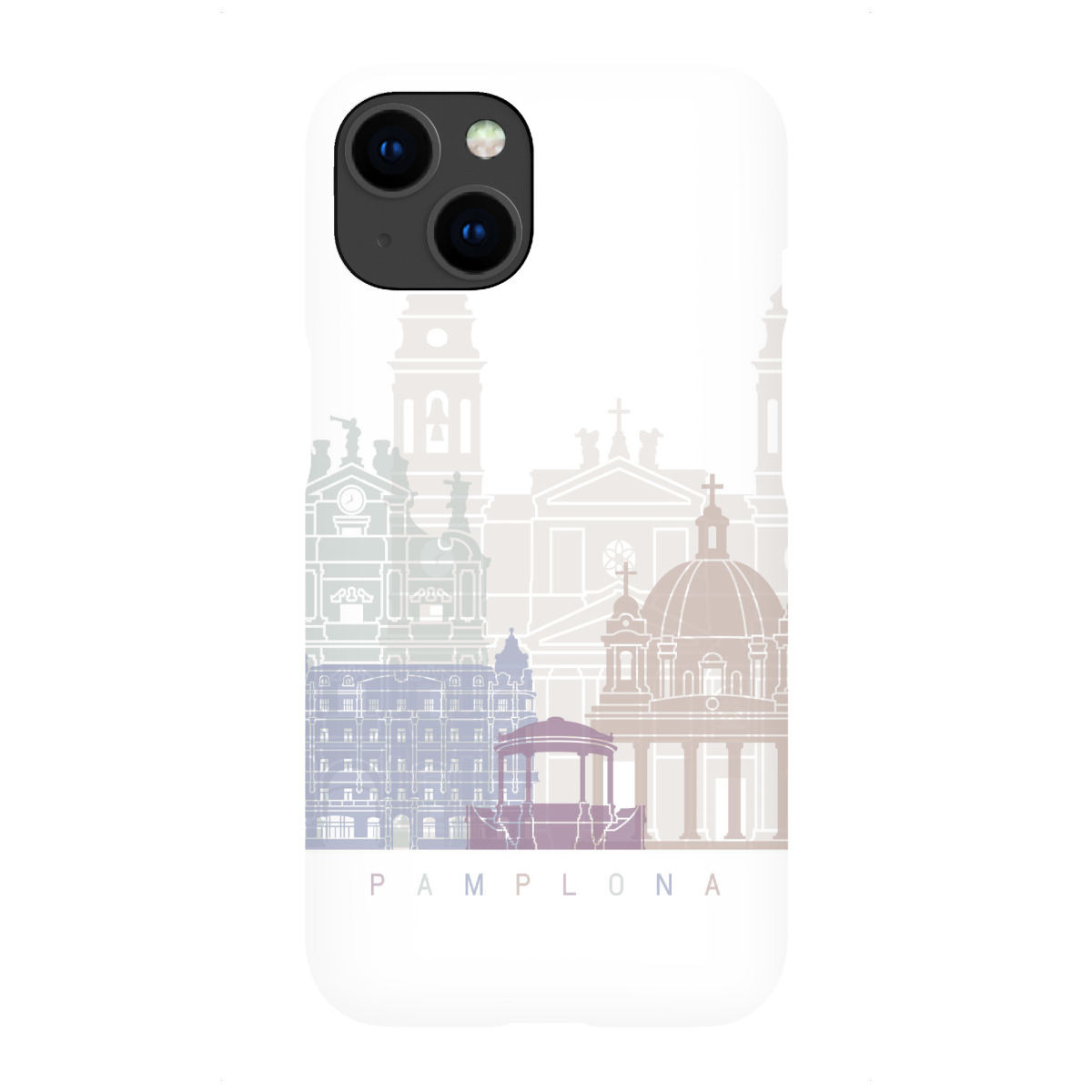 iPhone "PAMPLONA SKYLINE PASTELL" Premium-Case Handyhülle artboxONE