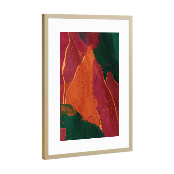 Poster mit Rahmen Gold "Magenta Abstract" artboxONE - Abstrakt,Geometrie