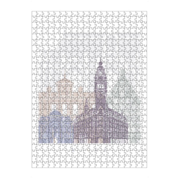 Puzzle Ravensburger "LILLE SKYLINE PASTELL" artboxONE - Städte,Architektur