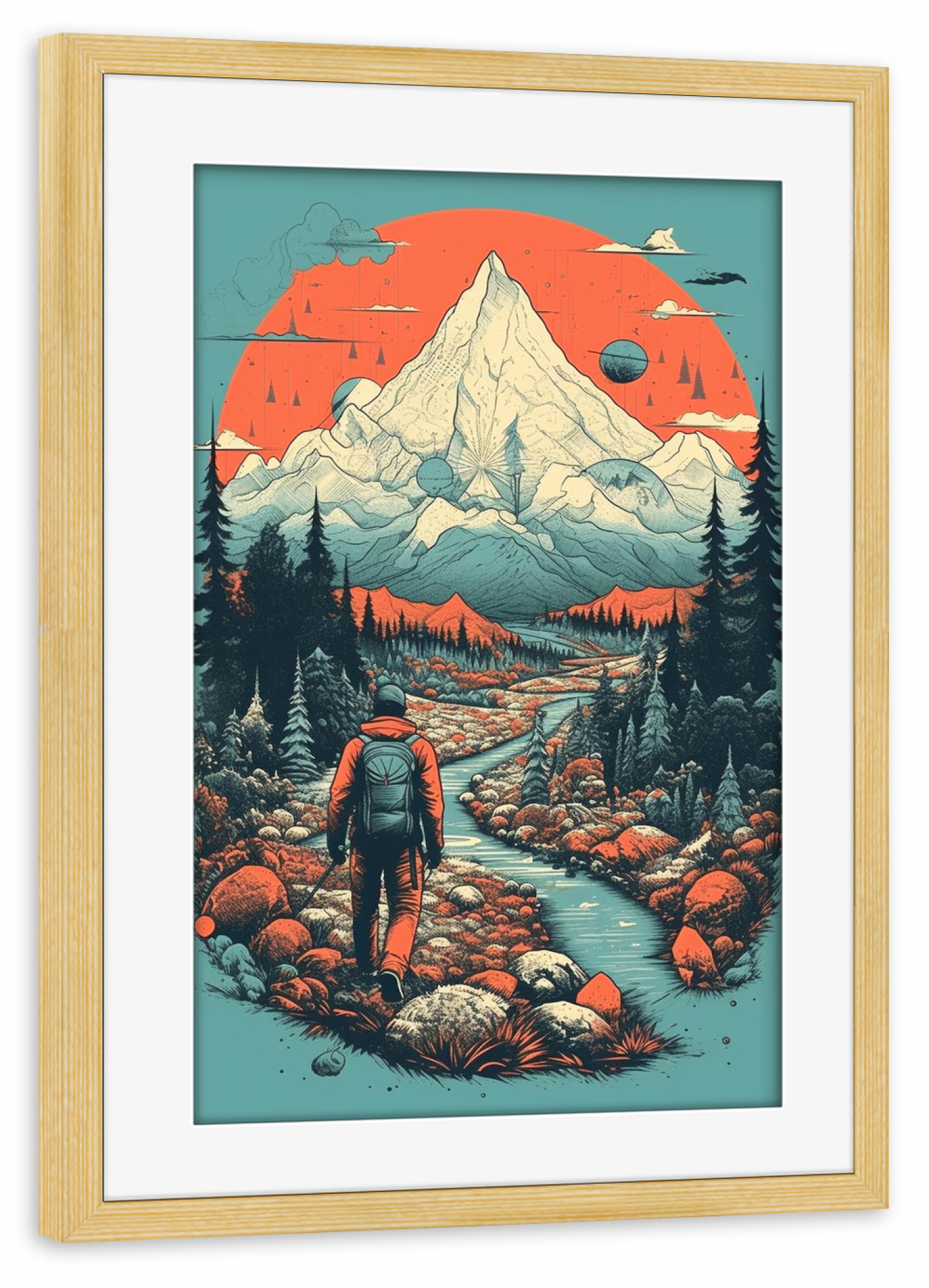 Poster mit Rahmen kiefer "Urlaub in den bergen" artboxONE - Natur,Reise