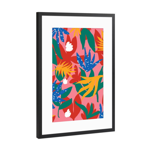 Poster mit Rahmen Schwarz (Metallic) "Erröten im Dschungel" artboxONE - Natur