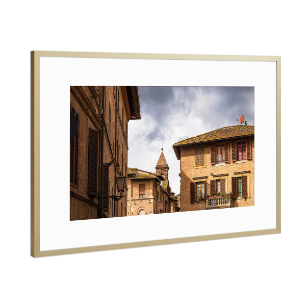 Poster mit Rahmen Gold "Historische Gebäude in Siena" artboxONE - Reise,Architektur,Städte / Weitere