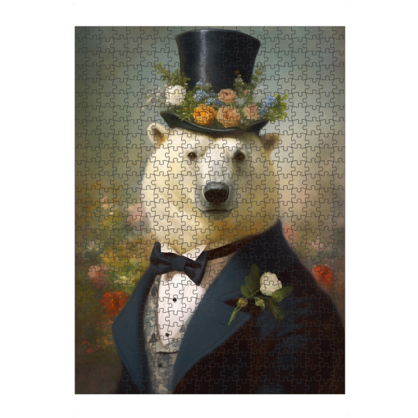 artboxONE Puzzle "Herr Eisbär mit Blumen" artboxONE - Tiere