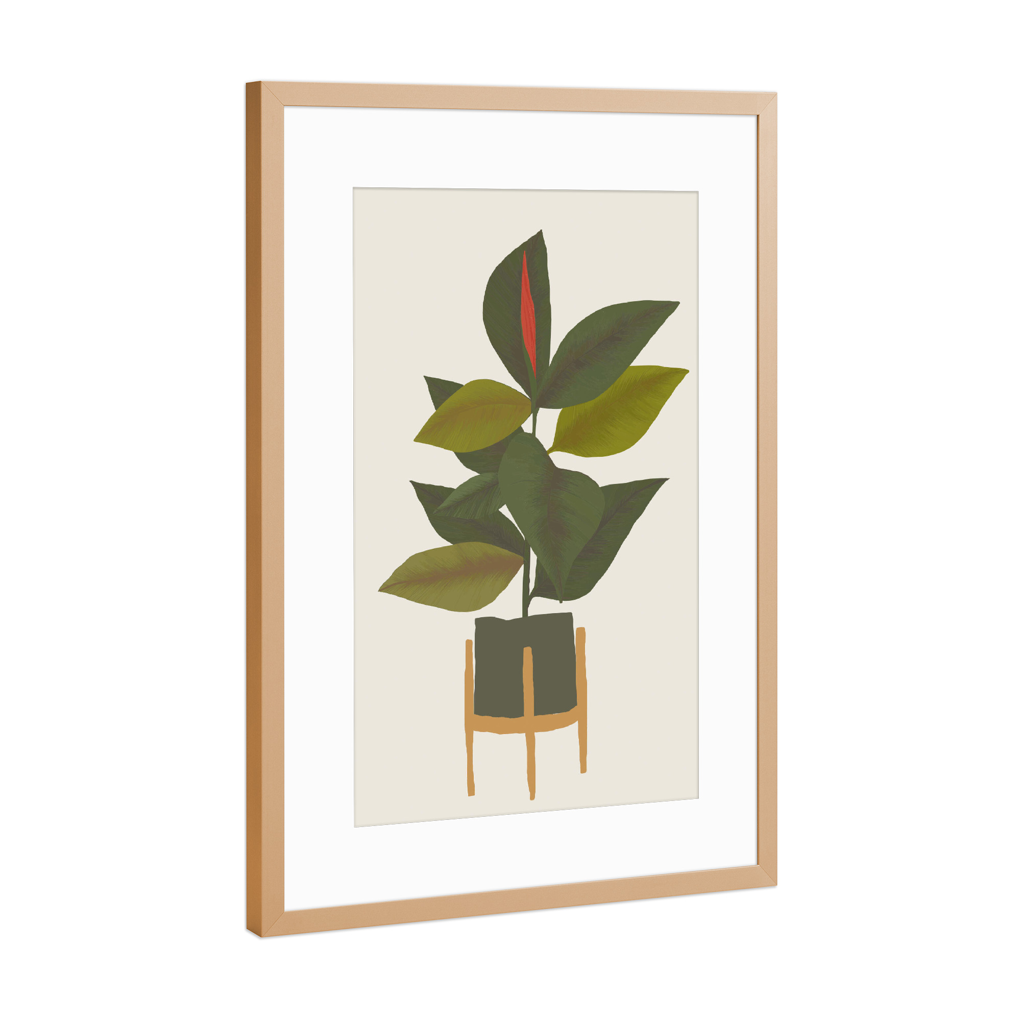 Poster mit Rahmen Kupfer "Botanic home - plant first" artboxONE - Natur,Floral