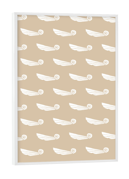 Poster mit weißem Rahmen "Muscheln" artboxONE - Abstrakt - Beige,Pastellfarben,Muscheln,Strand,Beach,Sommer,Sunshine,Sun,Balcony