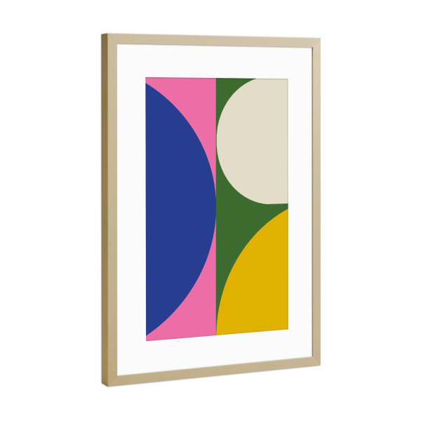 Poster mit Rahmen Gold "MILANO '23 - COLOR HOUSE SECOND" artboxONE - Abstrakt,Geometrie