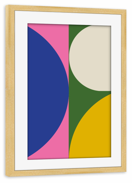 Poster mit Rahmen kiefer "MILANO '23 - COLOR HOUSE SECOND" artboxONE - Abstrakt,Geometrie