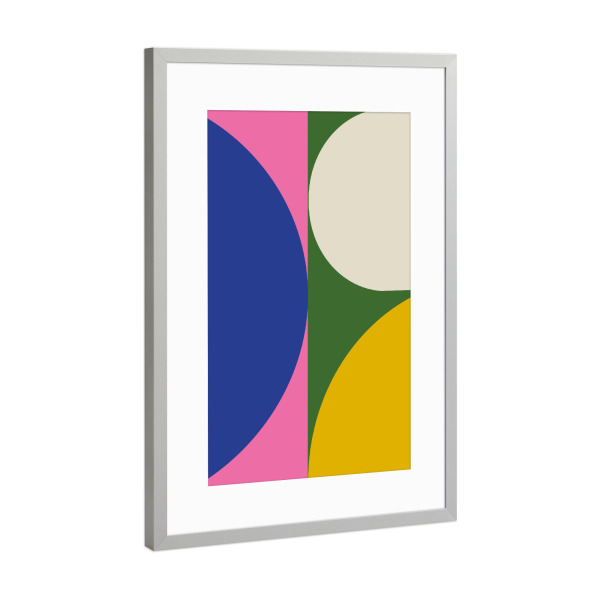 Poster mit Rahmen Silber "MILANO '23 - COLOR HOUSE SECOND" artboxONE - Abstrakt,Geometrie