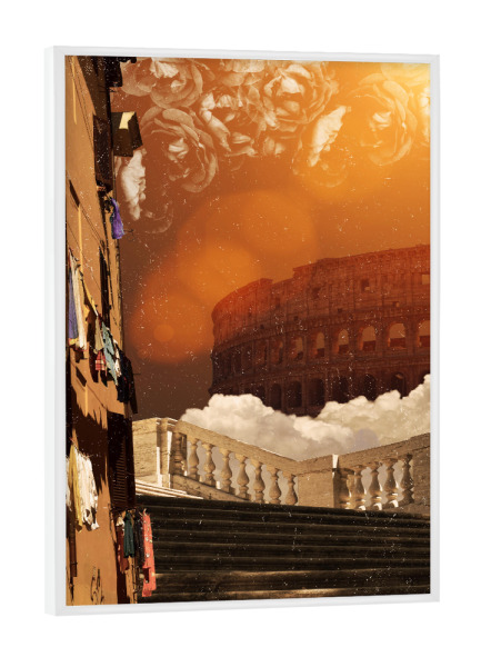 Poster mit weißem Rahmen "In the heat of Rome" artboxONE - Architektur,Städte / Rom,Fiktion