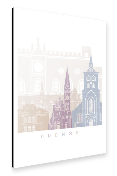 Alu-Dibond "ODENSE SKYLINE PASTELL" 30x20 cm artboxONE