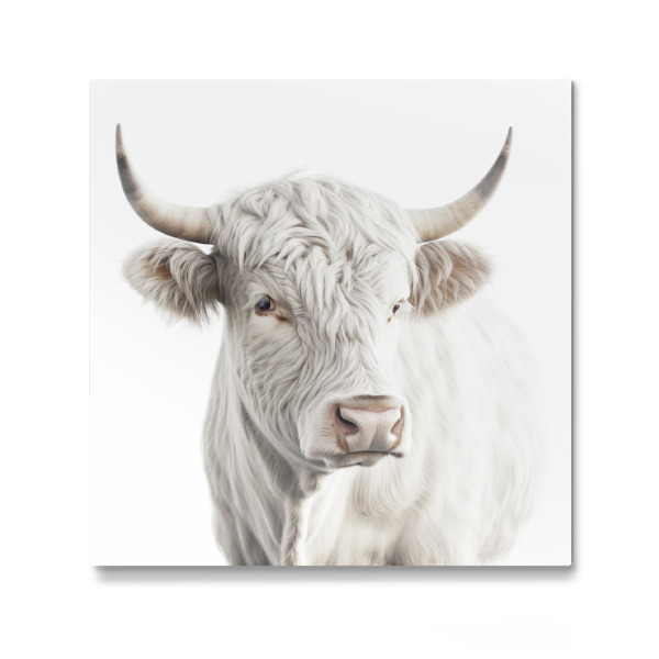 Galerie-Print "Weißes Rind Portrait" 30x30 cm artboxONE