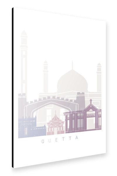Alu-Dibond "QUETTA SKYLINE PASTELL" 30x20 cm artboxONE
