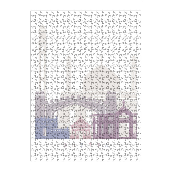 artboxONE Puzzle "QUETTA SKYLINE PASTELL" artboxONE - Städte,Architektur - Skyline,Denkmäler,Stadt,Tourismus,Wandgemälde,Pastellfarben,Turm,Städte