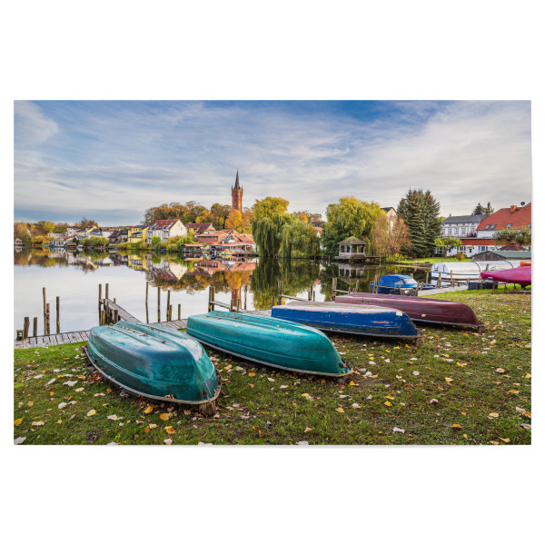 Poster "Kirche, See, Boote" artboxONE - Natur,Reise,Architektur