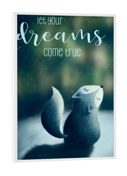 Poster mit weißem Rahmen "Polar-Fuchs" artboxONE - Typografie,Natur,Reise,Für Kinder,Tiere