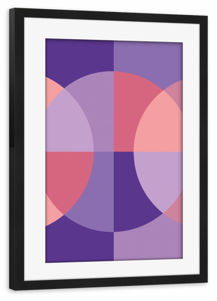 Poster mit Rahmen schwarz "MILANO '23 edition - purple" artboxONE - Abstrakt,Geometrie