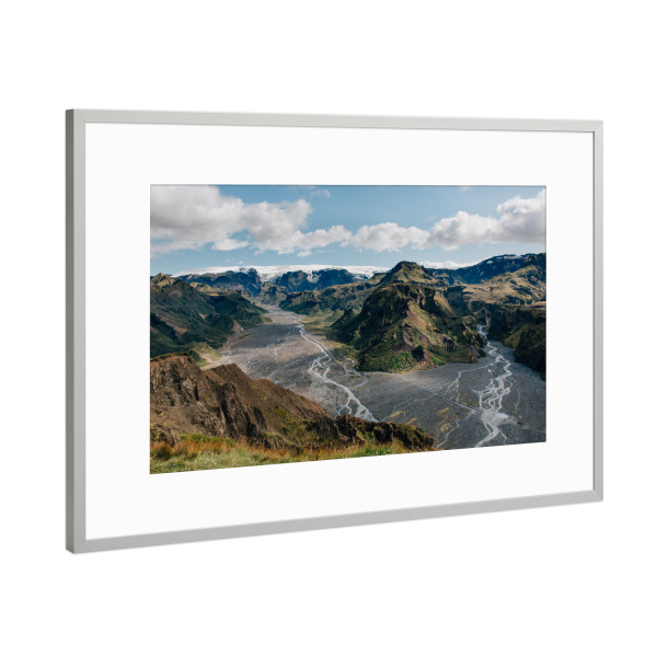 Poster mit Rahmen Silber "Thorsmörk Weitblick" artboxONE - Natur,Reise,Reise / Länder