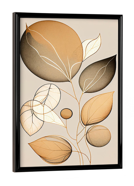Poster mit schwarzem Rahmen "Beige botanische Malerei" artboxONE - Natur,Floral,Abstrakt