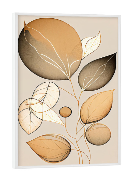 Poster mit weißem Rahmen "Beige botanische Malerei" artboxONE - Natur,Floral,Abstrakt
