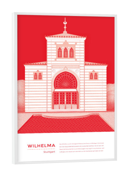 Poster mit weißem Rahmen "Kunter - Wilhelma Stuttgart" artboxONE - Städte,Architektur,Städte / Stuttgart