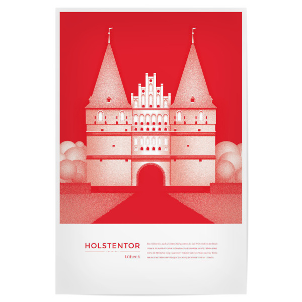 Poster 30x20 cm "Kunter - Holstentor Lübeck" artboxONE - Städte,Reise,Architektur