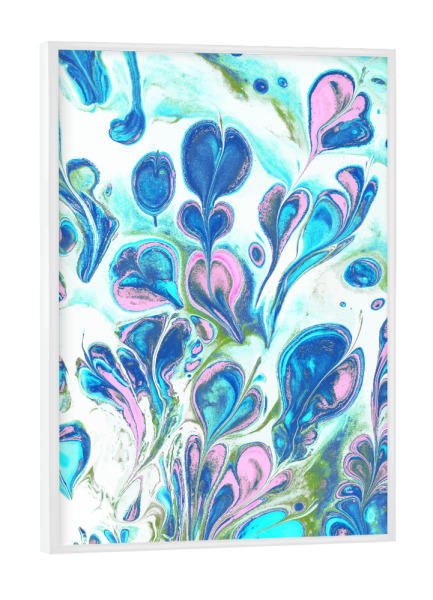 Poster mit weißem Rahmen "Herzschläge" artboxONE - Abstrakt