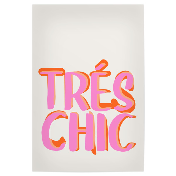 Poster "Malou Studio - Retro Trés Chic" artboxONE - Typografie,Fashion,Festivals - Spruch,Französisch,Mode,Fashion,Typo,Typografie,Bunt