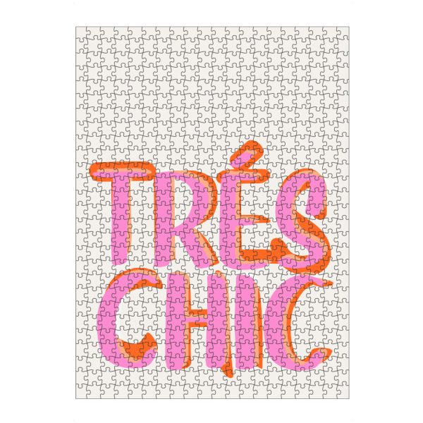 Puzzle Ravensburger "Malou Studio - Retro Trés Chic" artboxONE - Typografie,Fashion,Festivals - Spruch,Französisch,Mode,Fashion,Typo,Typografie,Bunt