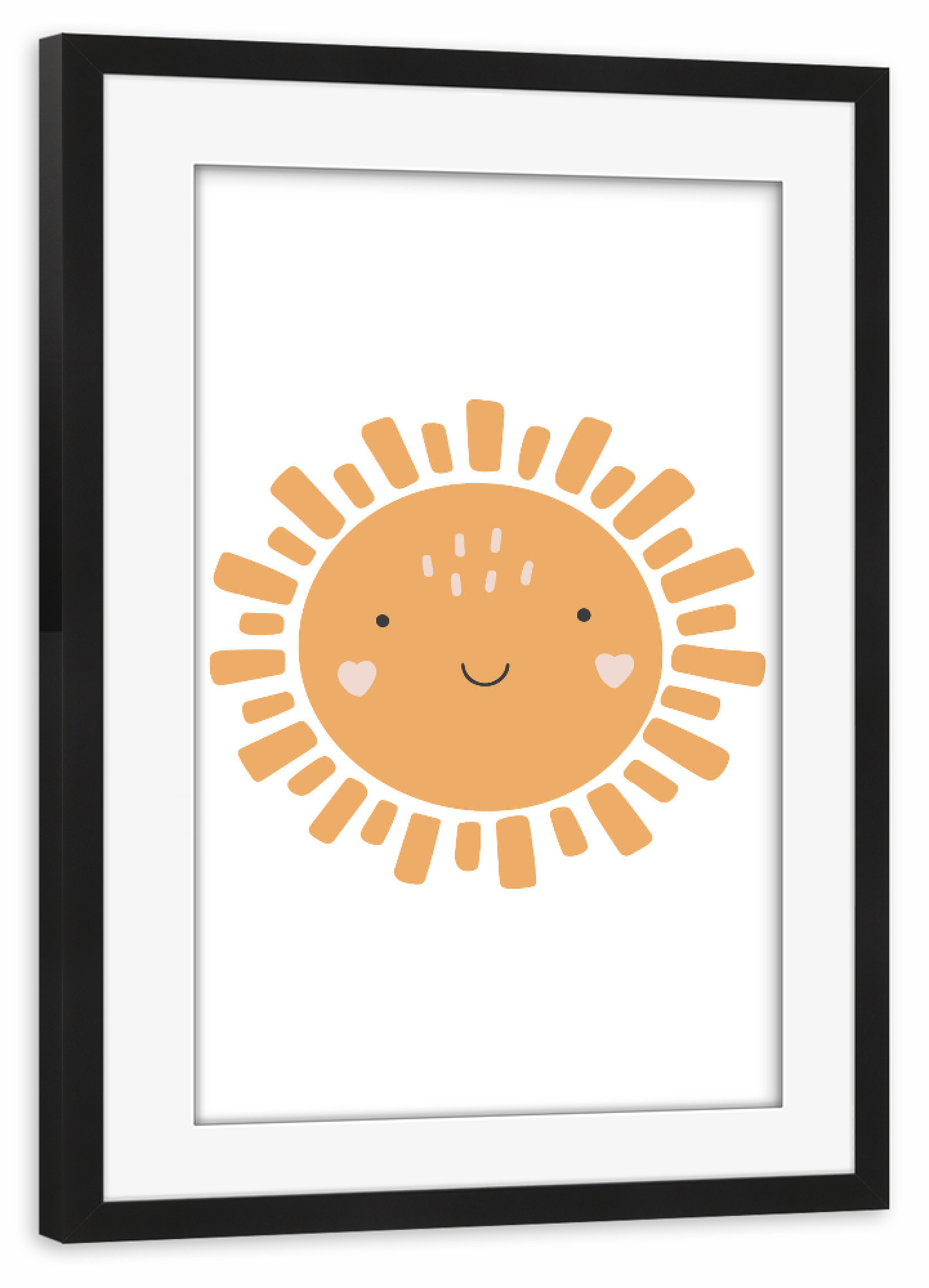 Poster mit Rahmen schwarz "Süße Babysonne" artboxONE - Für Kinder,Abstrakt