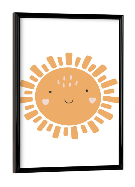 Poster mit schwarzem Rahmen "Süße Babysonne" artboxONE - Für Kinder,Abstrakt