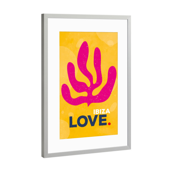 Poster mit Rahmen Silber "IBIZA LOVE - FIFTH" artboxONE - Abstrakt - Japandi,Modern,Art,Ibiza,Kunstdruck,Geschenk,Einrichtung,Abstrakt,Kunst