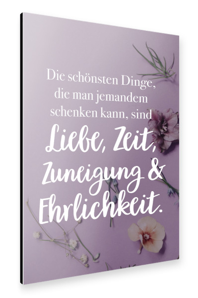 Alu-Dibond "Liebe, Zeit, Zuneigung" 30x20 cm artboxONE
