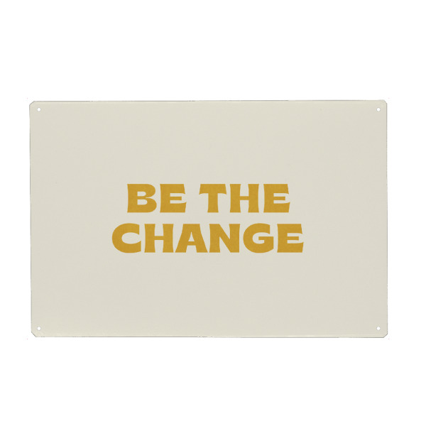 Holzbild "Retro type - Be the change gold" artboxONE - Typografie