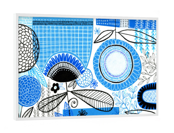 Poster mit weißem Rahmen "Susan Black-Flower Collage Cinque" artboxONE - Natur,Floral