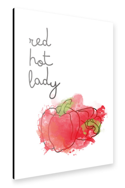 Alu-Dibond "Glühende Dame" 30x20 cm artboxONE