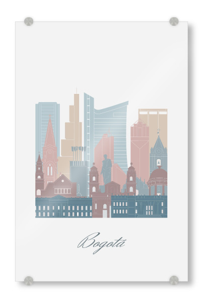 Acrylglasbild "Die Skyline von Bogotà" artboxONE - Städte,Reise,Architektur,Kartografie