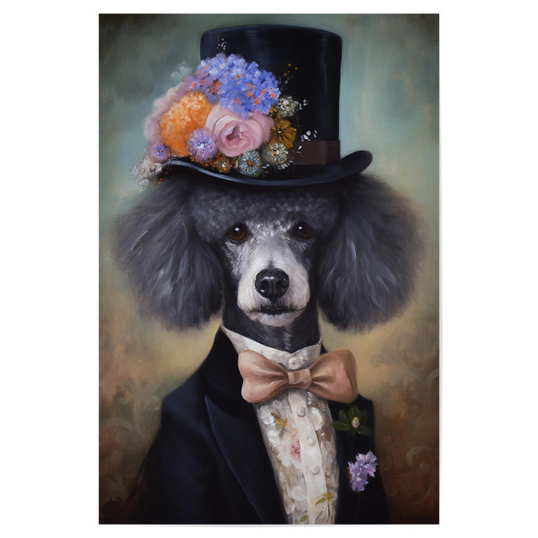 Poster "Viktorianischer grauer Pudel" artboxONE - Tiere