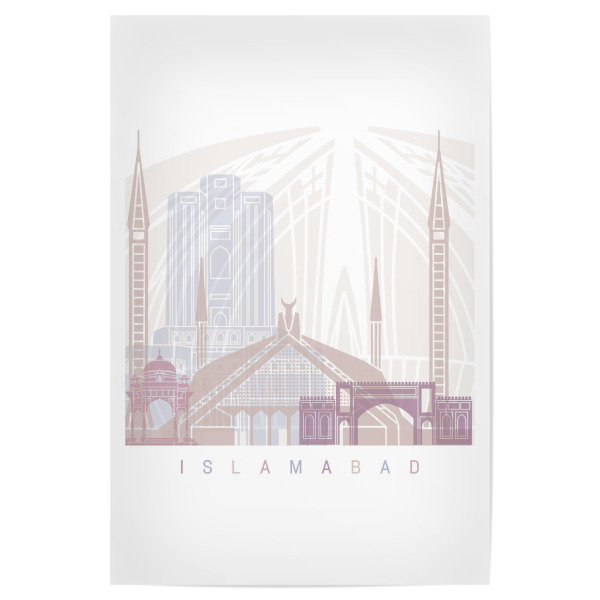 Poster 30x20 cm "ISLAMABAD SKYLINE PASTELL" artboxONE - Städte,Architektur