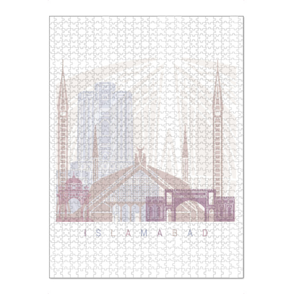 Puzzle Ravensburger "ISLAMABAD SKYLINE PASTELL" artboxONE - Städte,Architektur