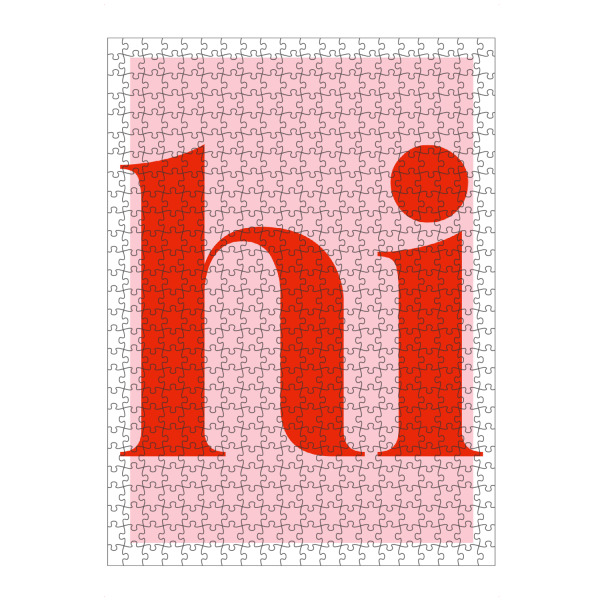 Puzzle Ravensburger "Hi - Rosarot" artboxONE - Typografie,Geometrie,Lustig