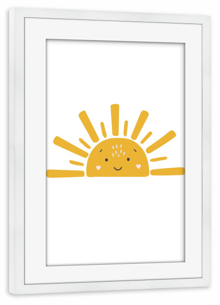 Poster mit Rahmen weiß "Abstraktes Sonnendesign" artboxONE - Für Kinder,Abstrakt