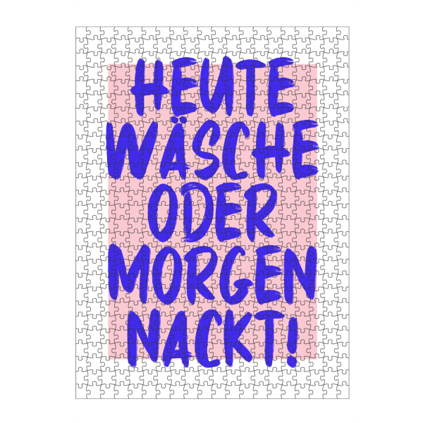 artboxONE Puzzle "Heute Wäsche - Rosablau" artboxONE - Typografie,Geometrie,Für Mama,Lustig