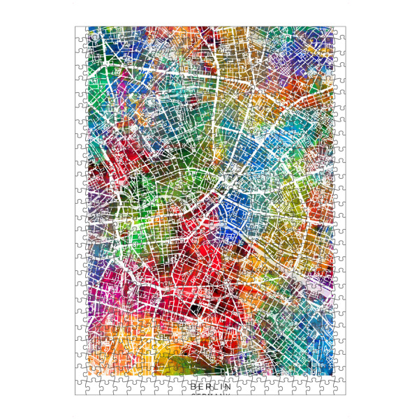 Puzzle Ravensburger "Berlin Deutschland Stadtplan Farbe" artboxONE - Städte - Berlin,Deutschland,Stadtkarte,Karte,Aquarell,Malerei - Bild berlin