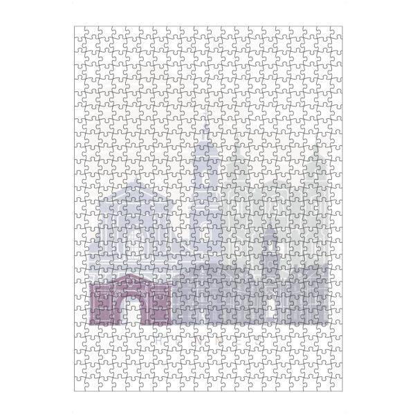 Puzzle Ravensburger "RENNES SKYLINE PASTELL" artboxONE - Städte,Architektur - Skyline,Denkmäler,Stadt,Tourismus,Wandgemälde,Pastellfarben,Turm,Städte