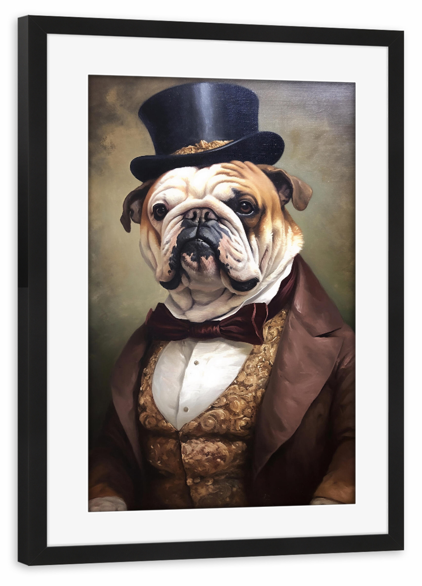 Poster mit Rahmen schwarz "Herr Englische Bulldogge" artboxONE - Tiere