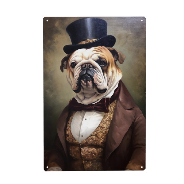 Holzbild "Herr Englische Bulldogge" artboxONE - Tiere
