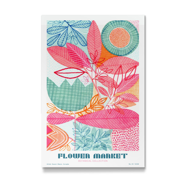 Galerie-Print "Susan Black-Flower Market Türkis" 30x20 cm artboxONE