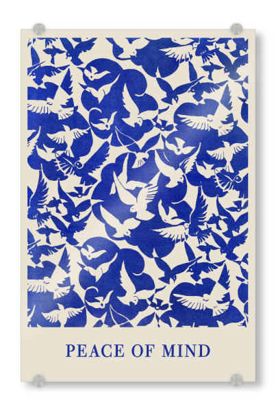 Acrylglasbild "Peace of mind - blue" artboxONE - Typografie,Tiere