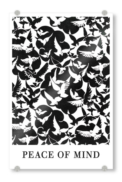 Acrylglasbild "Peace of mind - black" artboxONE - Typografie,Tiere