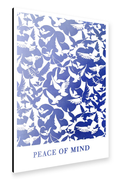 Alu-Dibond "Peace of Mind in blau" 30x20 cm artboxONE